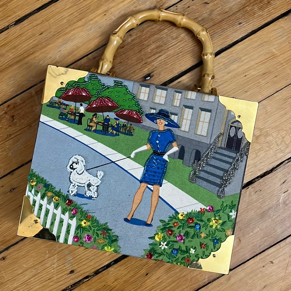 Cigar box purse with beading
